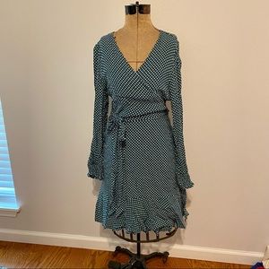 LOFT polka dot wrap dress-size 14
